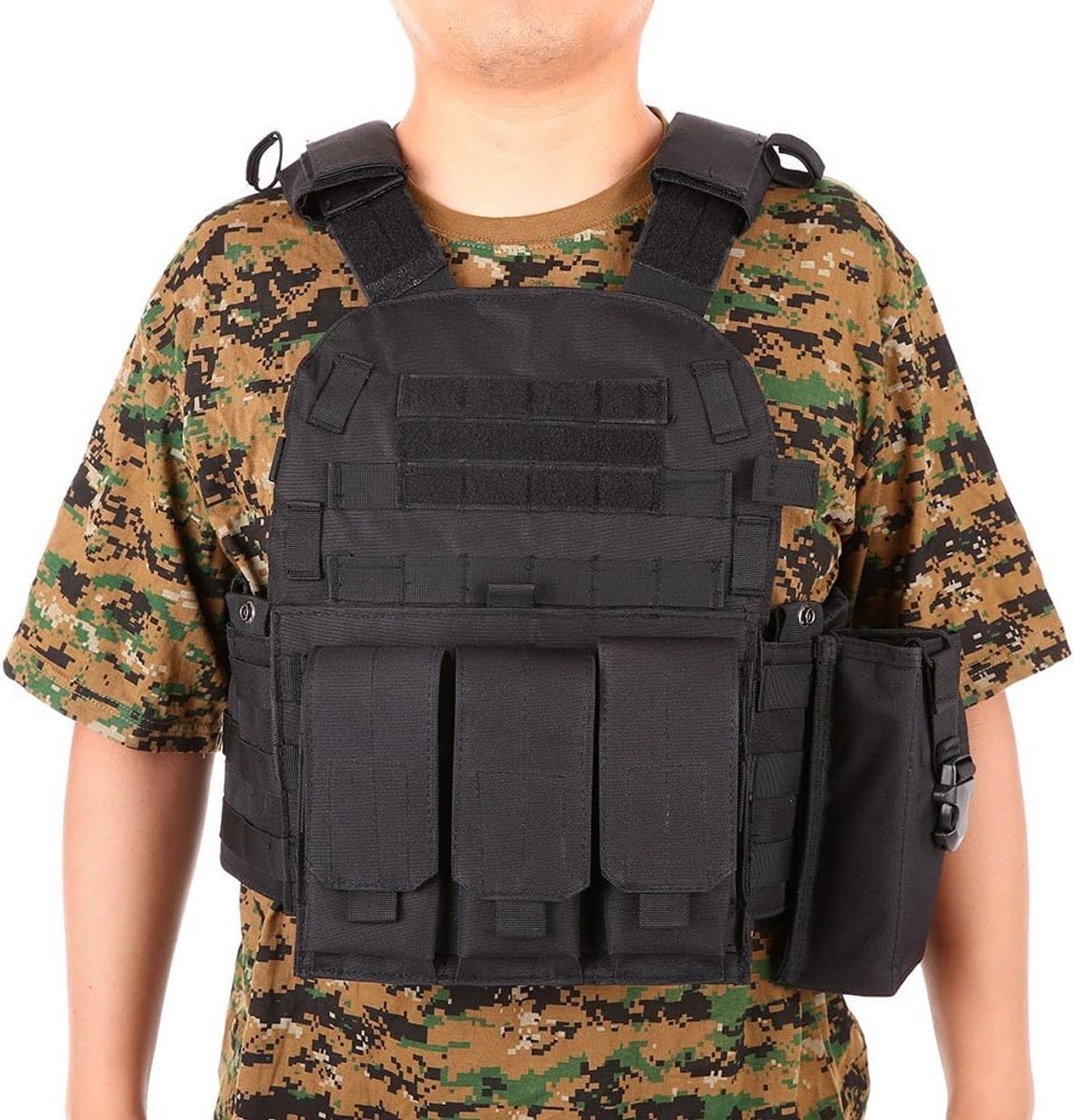 tactisch vest, met Molle-systeem, voor kamperen, wandelen, versterkt