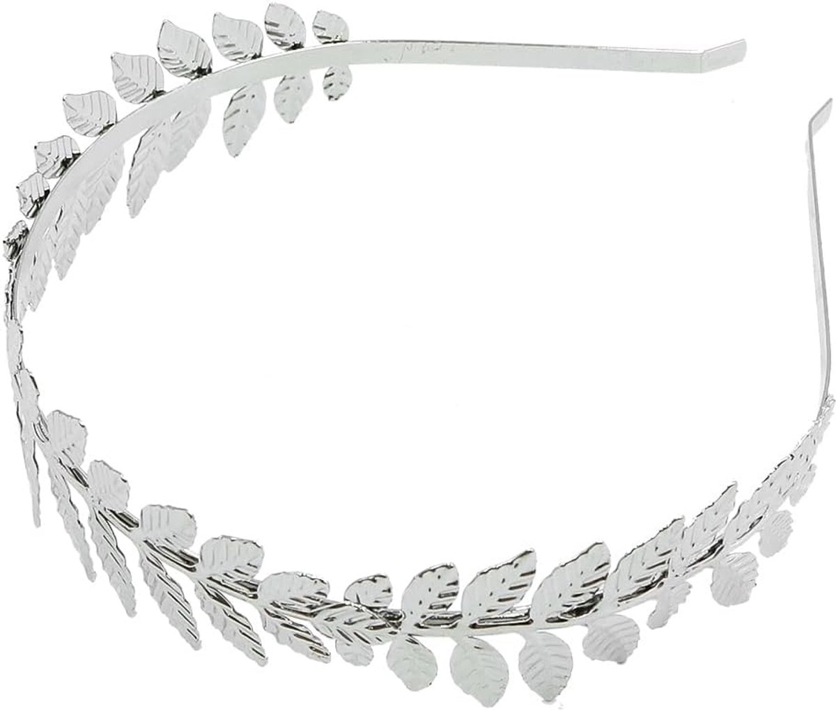 Handgemaakte laurierkrans, Grieks-Romeinse hoofdband, voor elegante bruiloft, feest, festival, fotoshoot, gala (zilver)