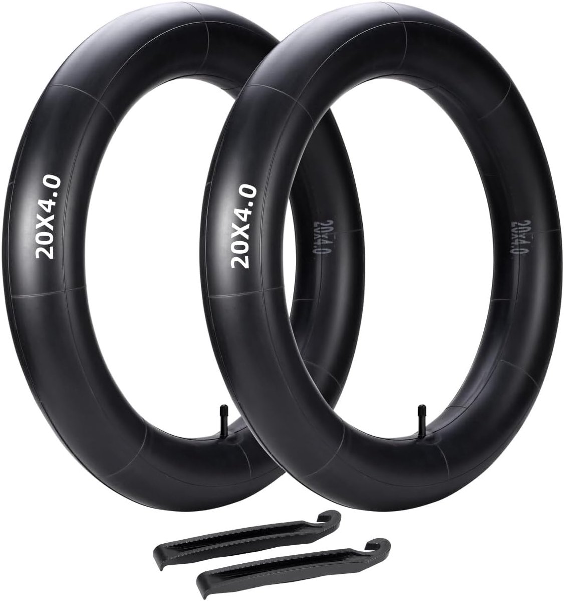 20 x 4.0 fietsband binnenband - Schrader ventiel AV35 - set van 2 met bandenlichters - SnelShoppen