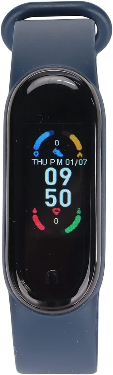 Polsband met Hartslagmeter, Stappenteller, Slaaptracker en APP-bericht, IP67 Waterdicht, Opladen Via USB, Batterijduur van 7 Dagen, voor 4.4+ en IOS 8.5+