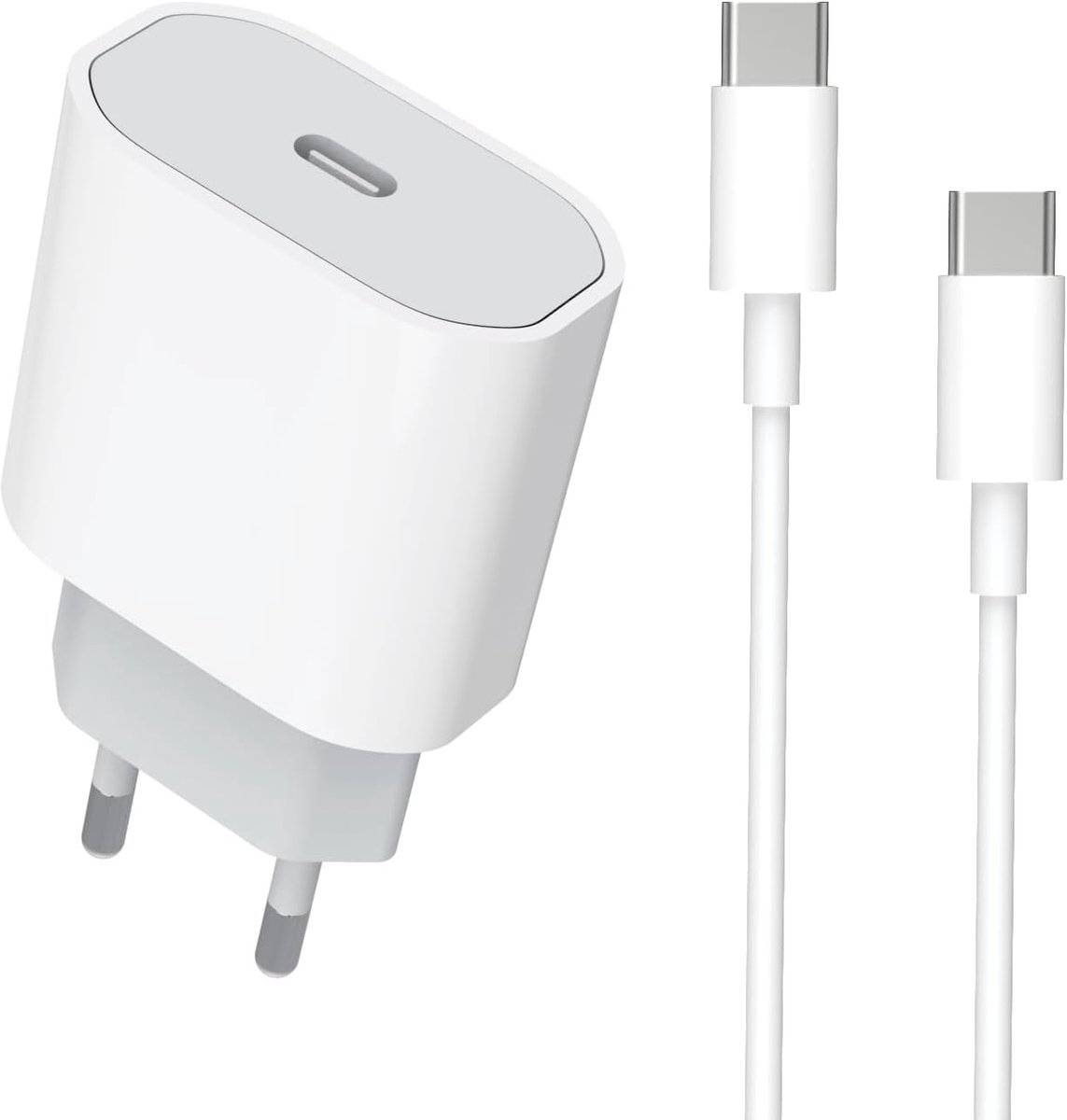 20W iPhone Snellader en Usb C naar C Oplaadkabel 1M, MFi