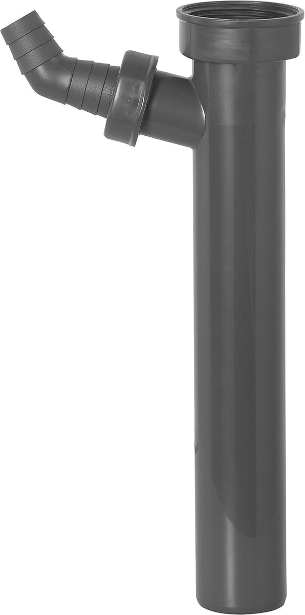 Rezyklat verstelbuis - 1 1/2 inch x 40 mm - 250 mm lengte - met apparaataansluiting - gemaakt van gerecyclede kunststoffen - Made in Germany kwaliteit/sifon-dompelbuis / T356004R