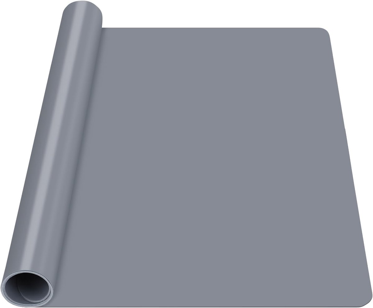 Mat, 65x45cm Siliconen Knutselmat, Antislip en Anti-Aanbaklaag, Schilderonderlegger, Siliconenmat voor Epoxyhars Handwerk, Giethars, Creatie Klei (Donkergrijs)