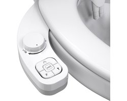 Bidet-inzetstuk voor toilet, SAMODRA 8.0 niet-elektrische bidet-accessoire voor toilet, zelfreinigende dubbele straalsoorten, achter- en vrouwelijk wassen, toiletdouche (wit)