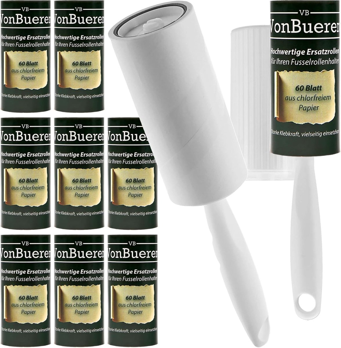 Kledingroller Set - 2 Handgrepen - 600 Vellen - Ergonomisch Ontwerp - Voor Kleding en Huisdieren