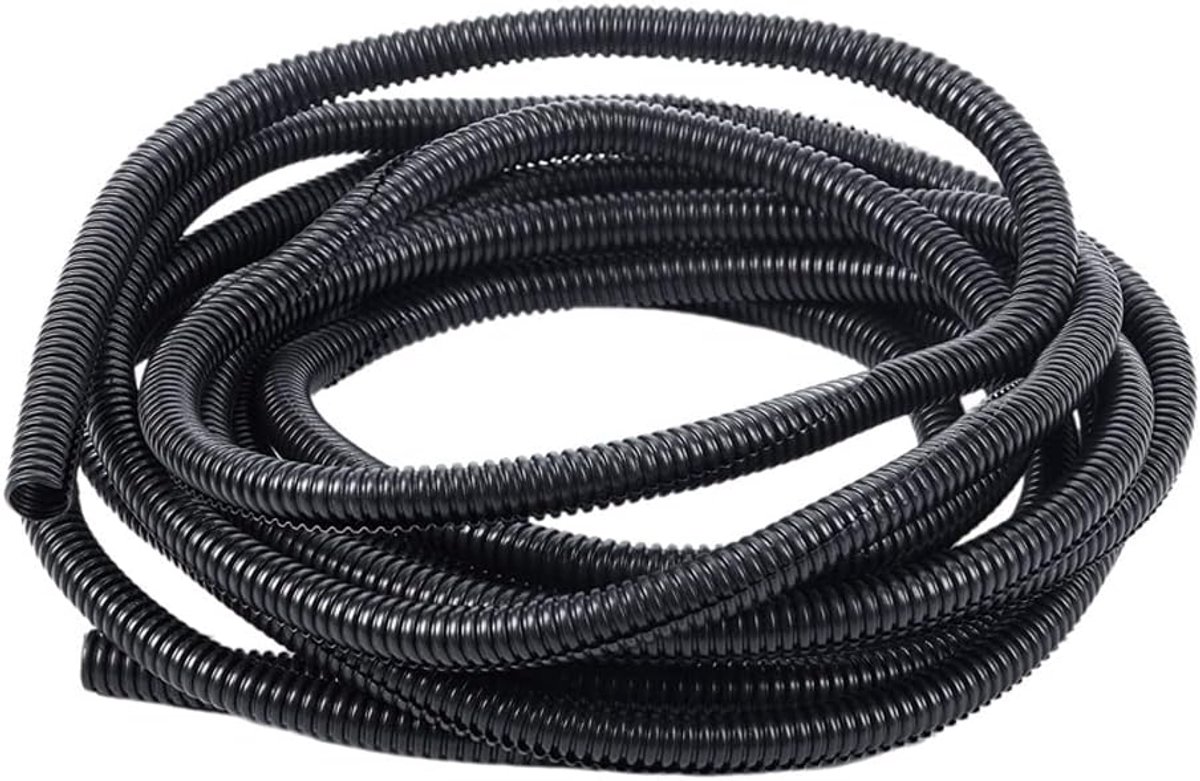 Ribbelbuis voor Auto Kabelbescherming Polyethyleen Gegolfde Flexibele Buis Kabel Organizer Kabels Afdekken Bescherming Gespleten Open Kabelbeheer Zwart 13mm 5meter