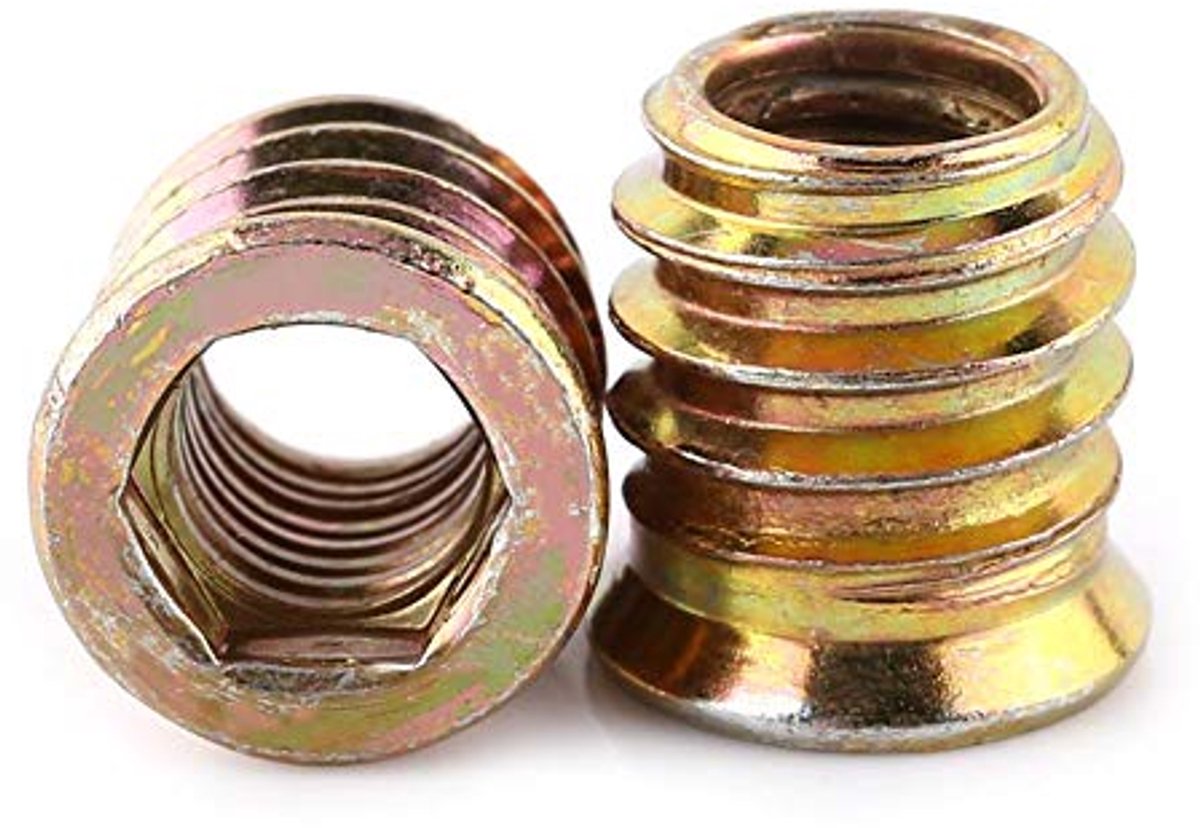 Meubelmoeren, 20 Stuks, Zeskant, Vrouwelijke Schroefdraad, Gecoat Koolstofstaal, M8 x 15 mm, voor Houten Meubels