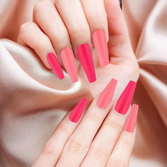 576 stuks effen kunstnagels, 24 kleuren, matte finish, press-on nagels, ballerina, volledige dekking, press-on nails kit — afbeelding 5