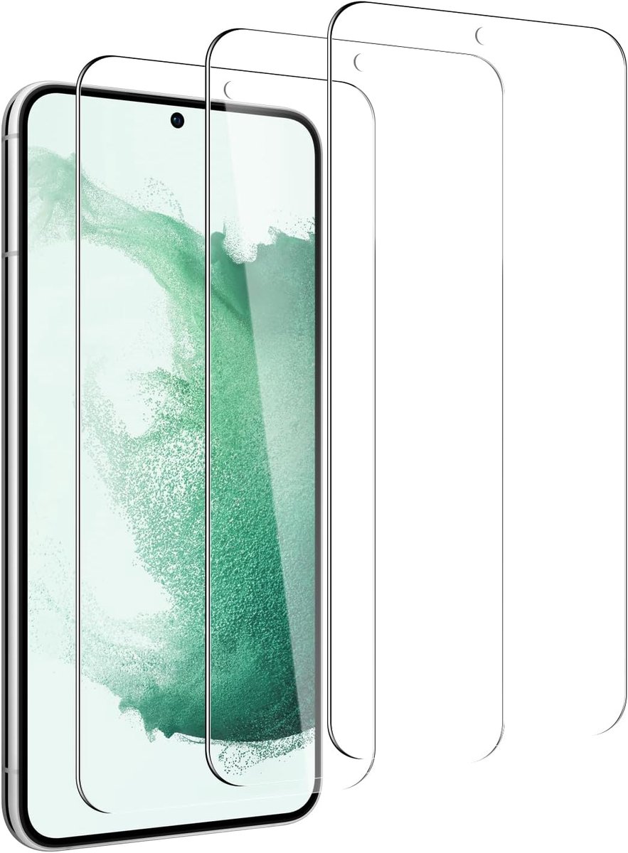 Tempered Glass Screen Protector Voor Samsung Galaxy S22 Plus, 3 Stuks, Anti-Kras, Anti-Vervaging, Volledige Cover Bescherming