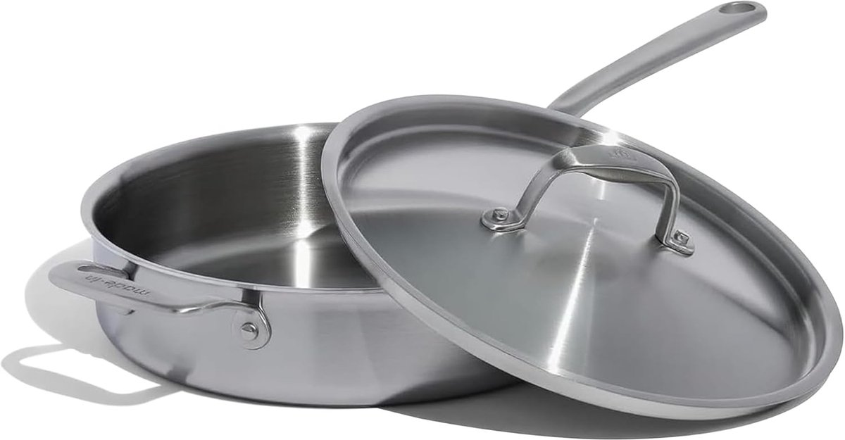 SnelShoppen - 3.5 Quart RVS Ovenschotel - 5-laags Roestvrij Staal - Professionele Kookgerei - Inductie Geschikt - Gemaakt in Italië