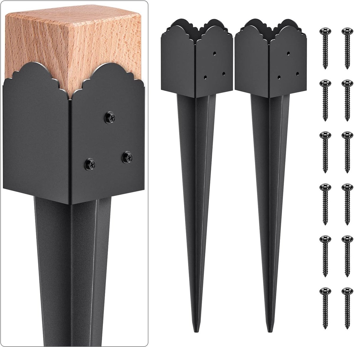 Decoratieve paal basis spike, zware omheining post anker grondpen