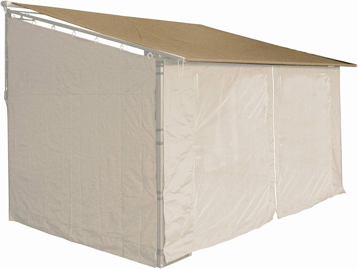 SnelShoppen - Vervangend Daktent Dekzeil 3x4m Voor Paviljoen, Weerbestendig 100% Polyester, Zandkleur, Ideaal Voor Tuin Feesten, Camping En Buiten Geb
