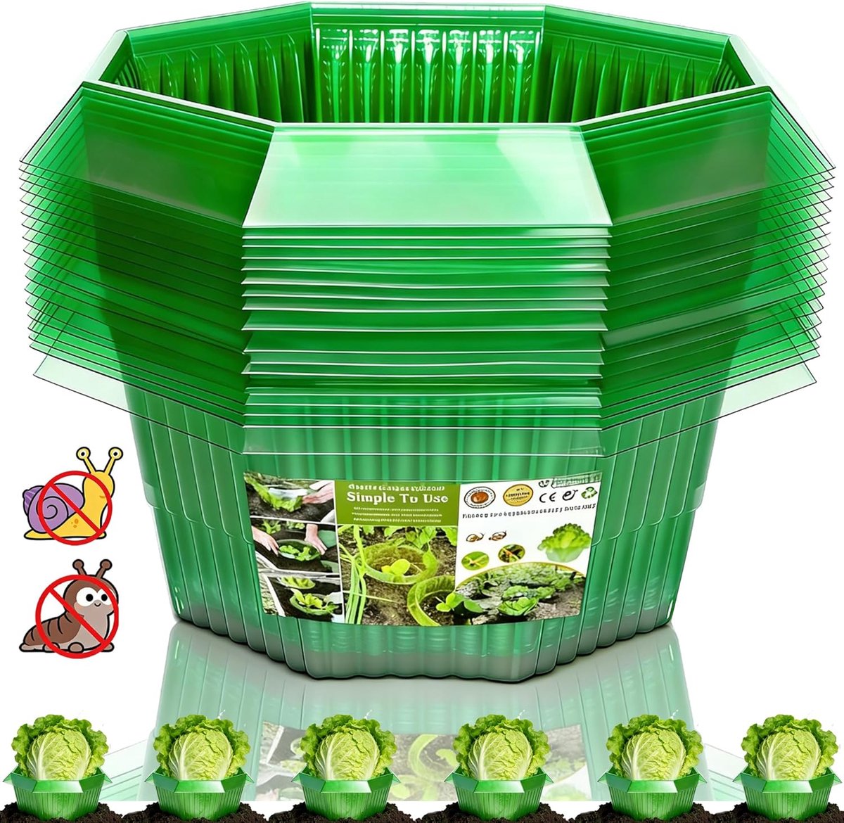 Slakkenkraag set van 20 - plastic slakkenbescherming - weerbestendig - beschermt planten tegen slakken - ShopVlot