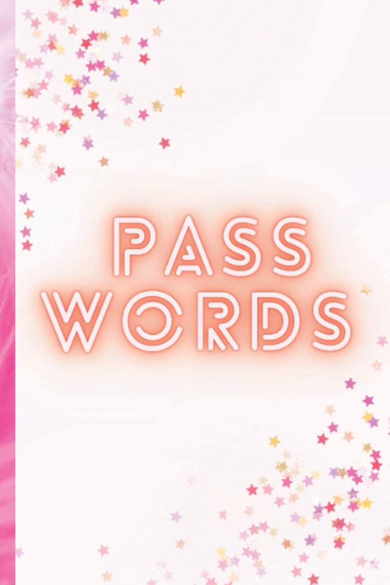 WORDS: Small size Pink password booklet, large print
