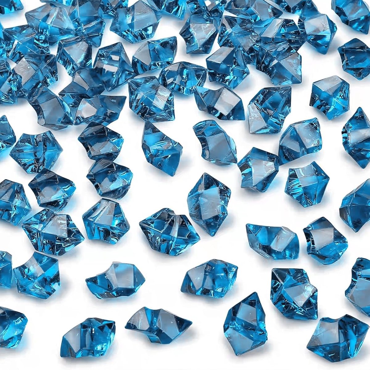 Crushed Ice Rocks, 500 g acryl decoratieve diamanten, acryl kristalstenen, helder gekleurde stenen voor het vullen van decoratieve vazen en om te knutselen, donkerblauw