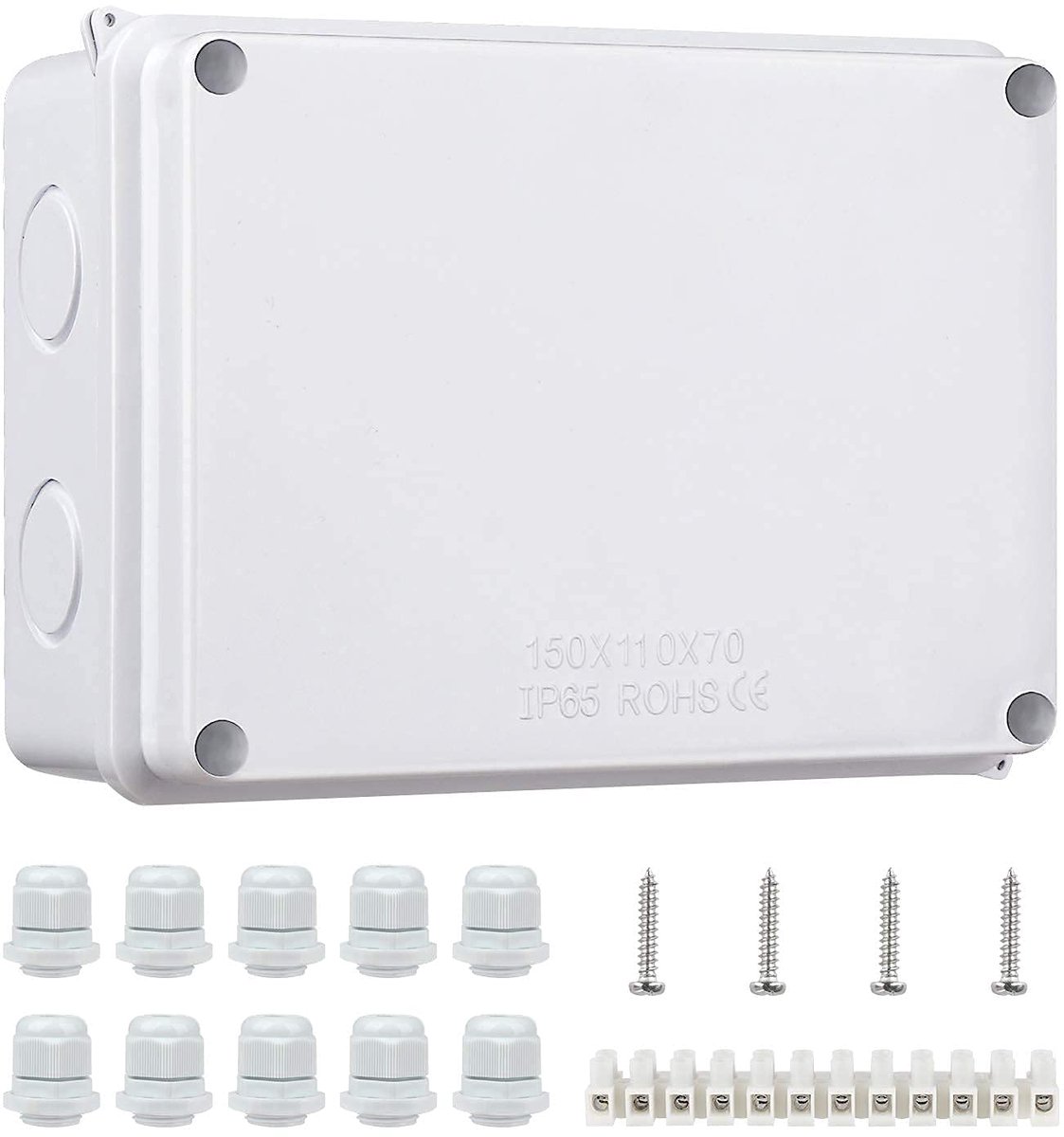 waterdicht IP65, aansluitdoos, opbouw, verdeelkast buiten, elektrische projectboxen, ABS-kabelaansluitdoos voor elektrische aansluitdoos, besturing - 150 x 110 x 70 mm