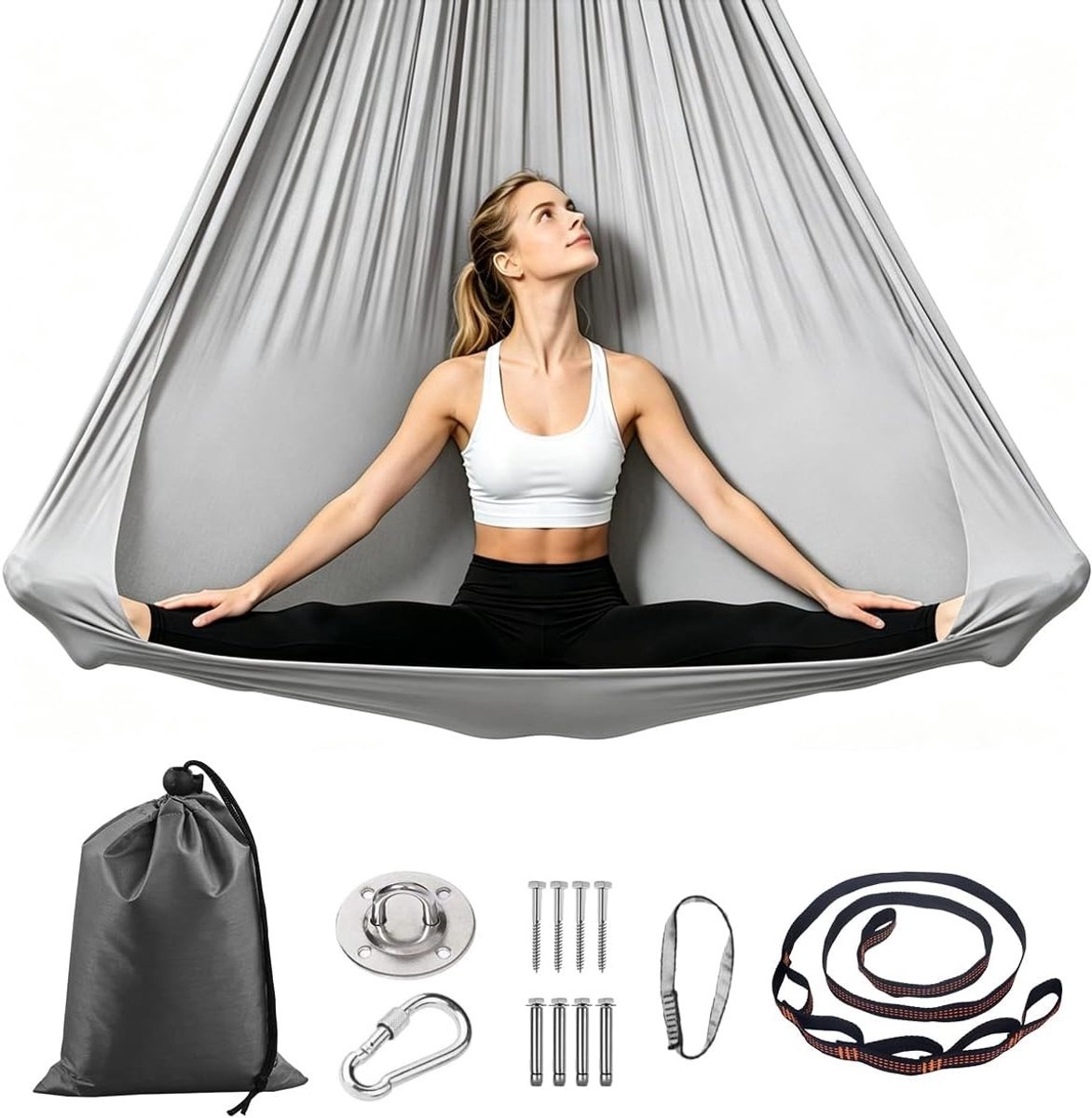 Aerial Yoga Hangmat voor Thuisgebruik - Ideaal voor Ontspanning, Flexibiliteit en Spierversterking