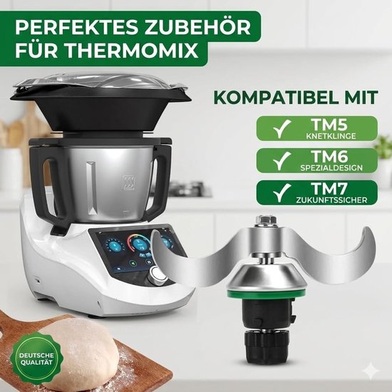 RVS deegmes voor Thermomix TM5 TM6, ideaal voor deegmixen, snel schoonmaken en vervangende accessoires voor optimale prestaties — afbeelding 2