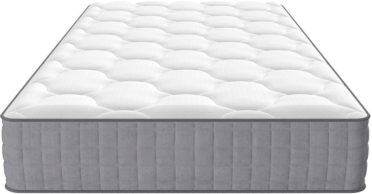 REDOM Pocketveringmatras - 7-zones ondersteuning - H3 stevig ligcomfort - Ademend en drukverlagend - 100% polyester tijk - Wit - 90 x 200 x 25 cm
