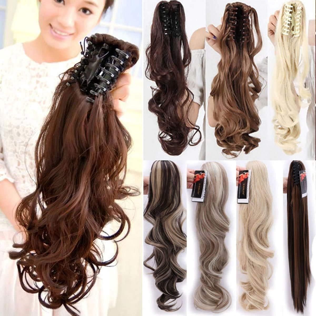 Volumineuze haarverlenging voor een glamoureuze look, golvend haarstukje, paardenstaart en vlecht, 30 cm, diverse kleuren beschikbaar