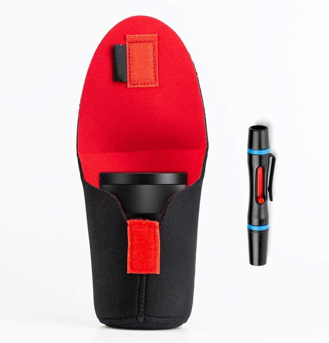 Draagbare Neopreen Lens Pouch voor DSLR Camera's, Geschikt voor Canon, Nikon, Sony en Meer, Inclusief Lensreinigingspen en Beschermhoes