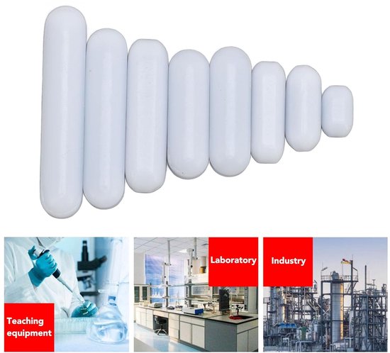 Magnetische Roerstaafjes Set - Magneetroerders PTFE - Laboratorium Mengen - Hoge en Lage Temperatuur - Tot 40 mm - Wit — afbeelding 3