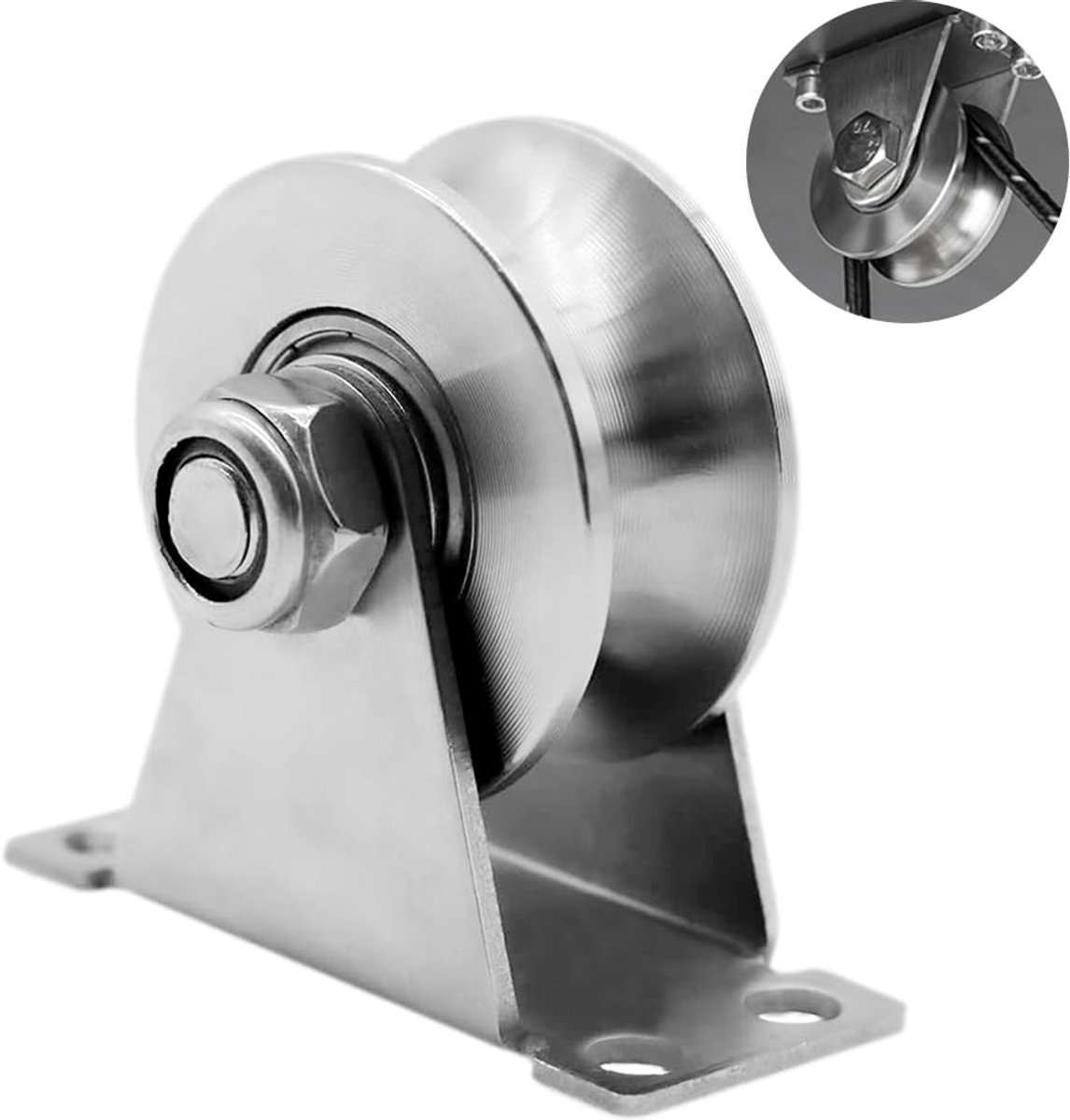 U Rollers 48mm - RVS - U-groefwiel - Ideaal voor hef- en transporttoepassingen - ShopVlot