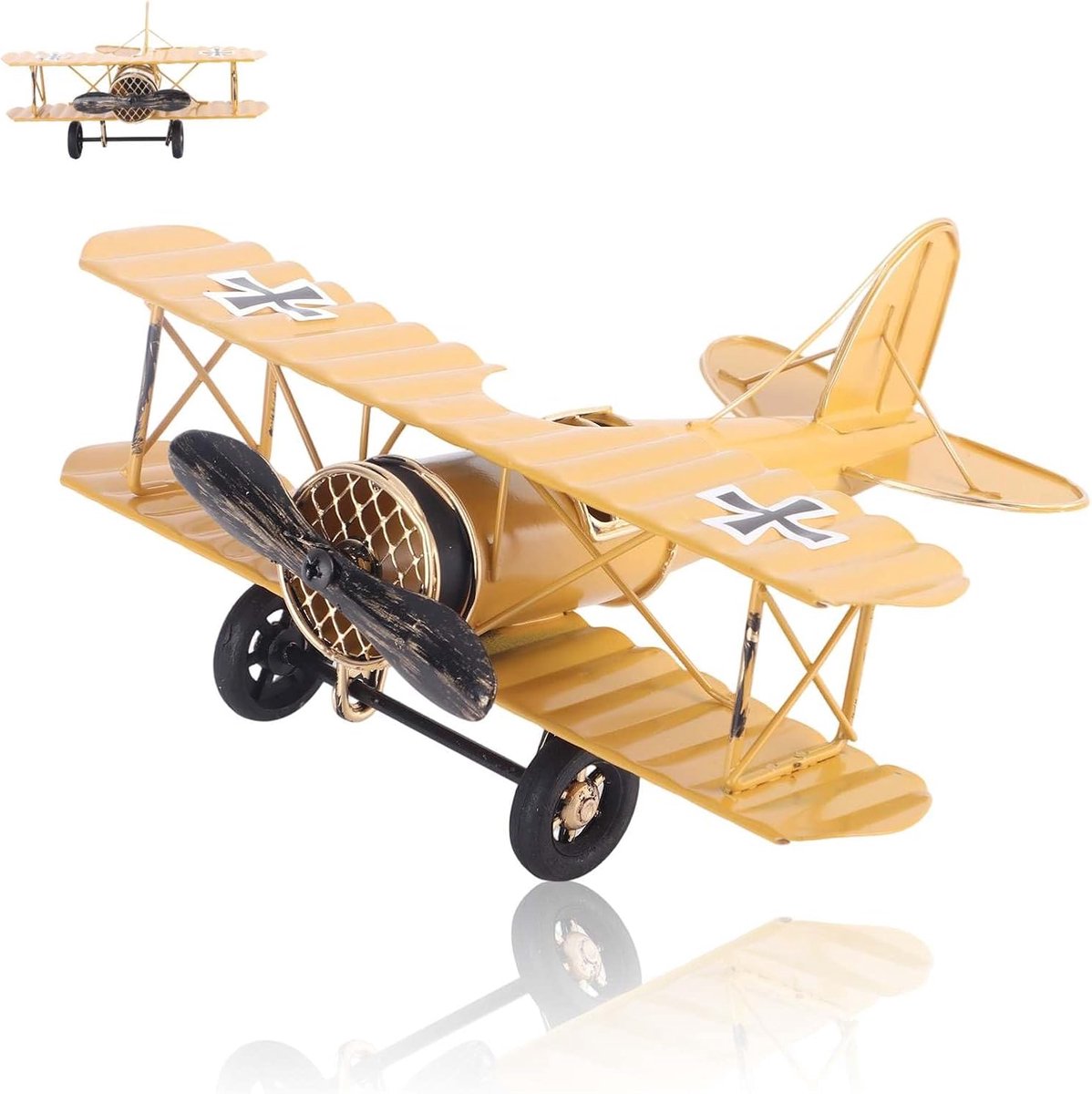 Retro Iron Airplane Crafts Double Deckers Model Vintage Airplane Double Deckers Iron Plane Crafts for Desktop Decor - ShopVlot