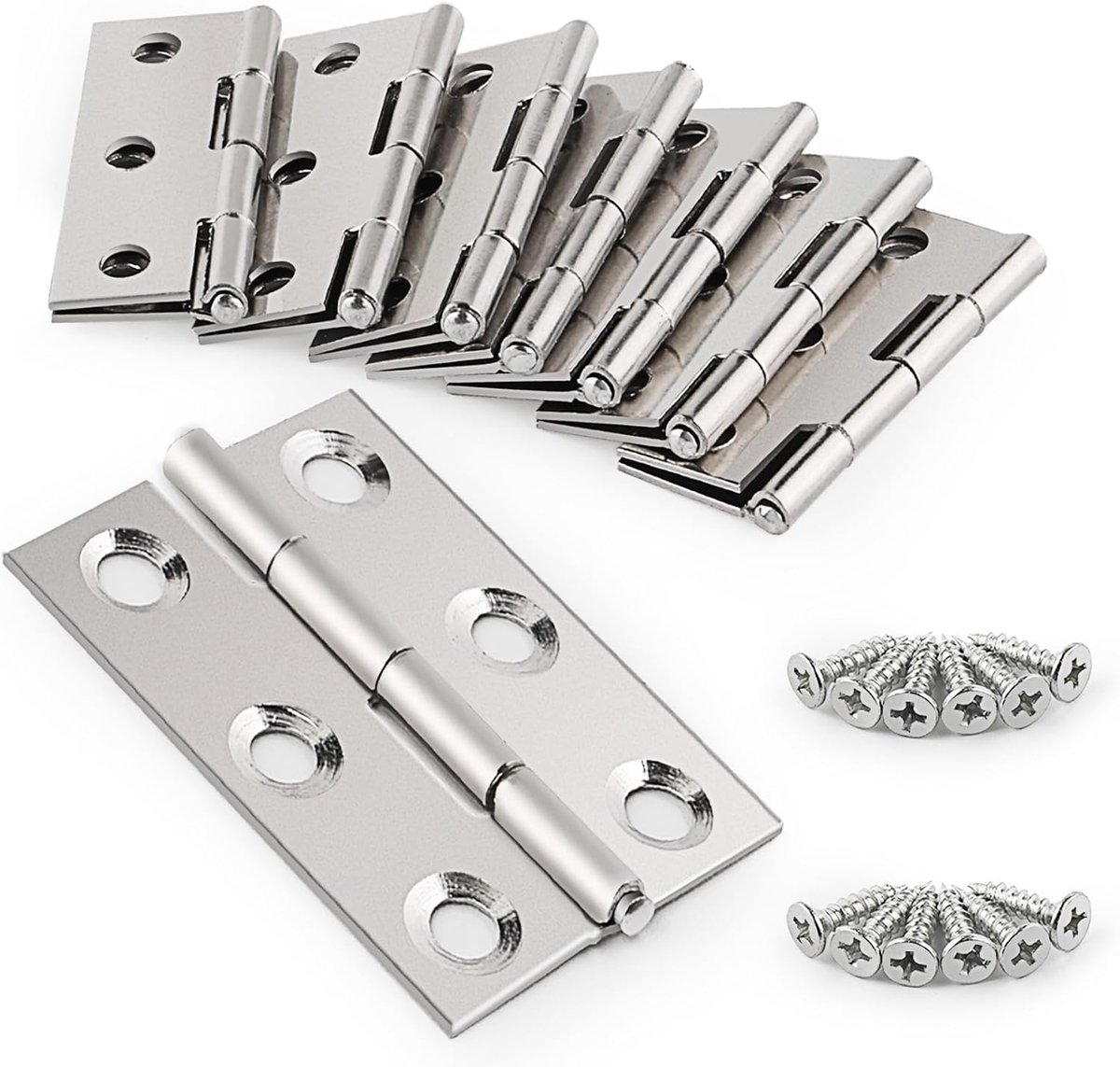 Scharnieren 44mm x 32mm - roestvrij staal - set van 20 - ideaal voor meubels - ShopVlot