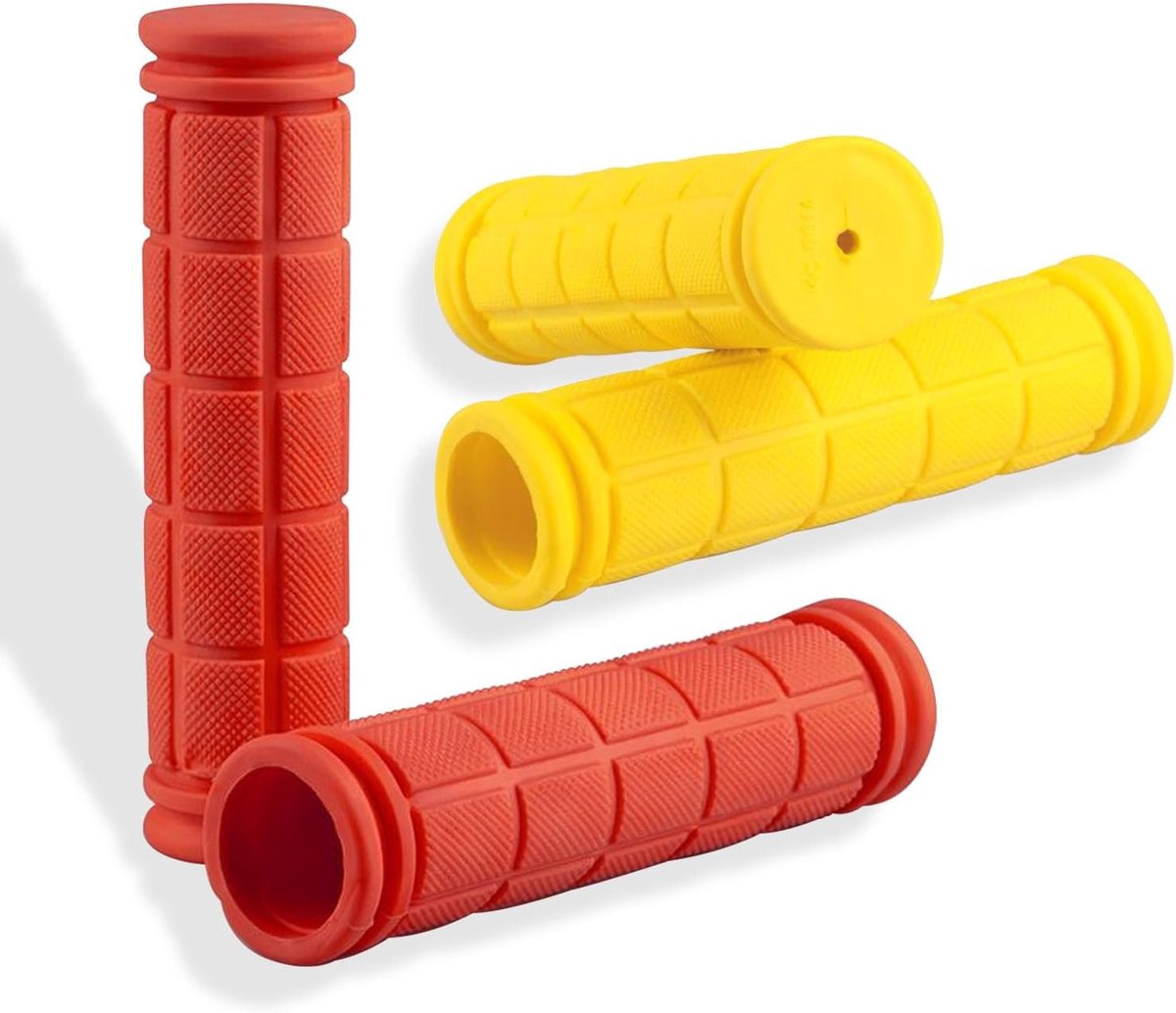 SnelShoppen - Fietshandvatten, 2 Paar Ergonomische Fietshandgrepen, Antislip Rubber Handvatten 22 mm voor Kinderen en Volwassenen