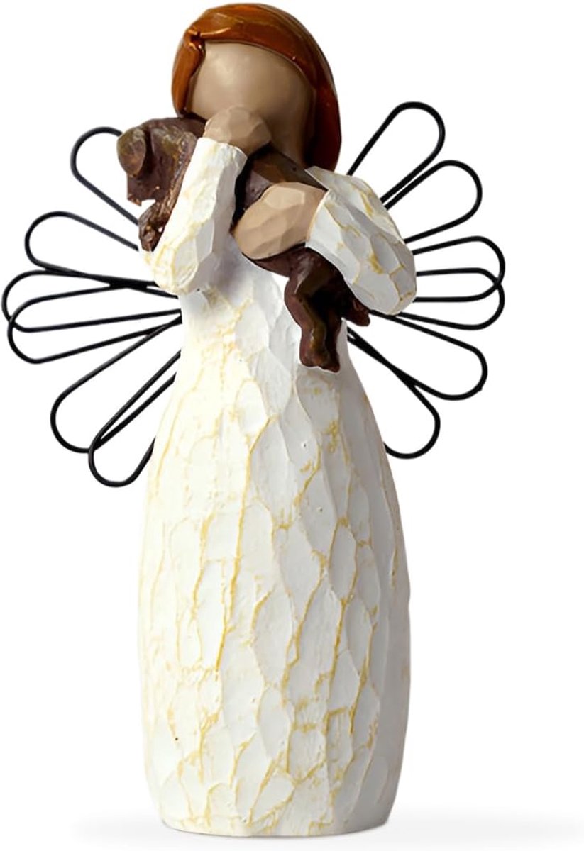 Angel Dog Figure, Memorial Gifts for Women and Friendship Memorials, Hand Painted, Dog Lovers Gifts, Comfort Gifts - ShopVlot