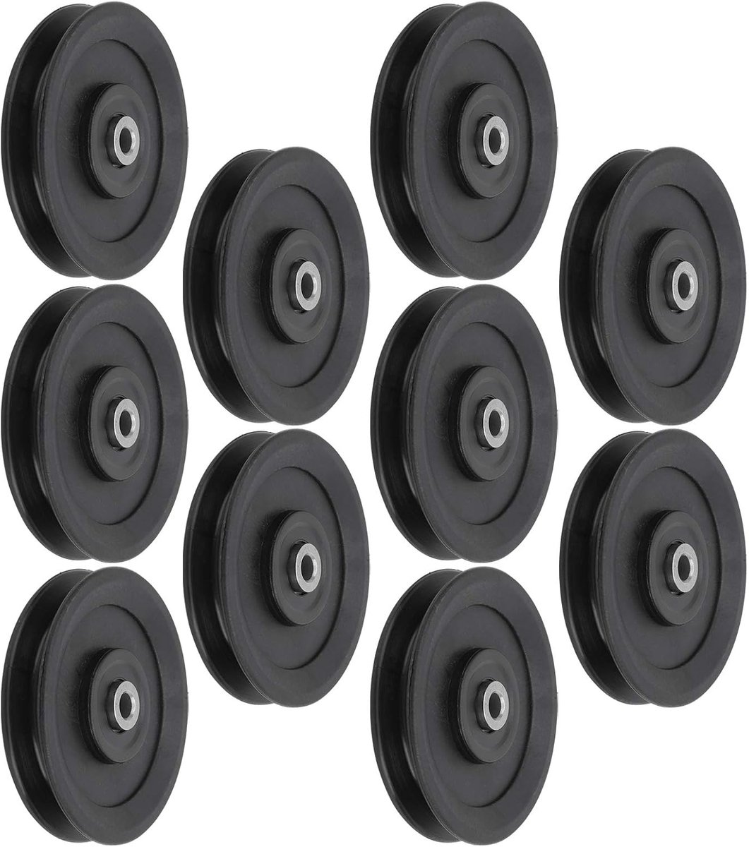 SnelShoppen - 10 Stuks 115mm Nylon Fitness Katrollen voor Thuis Gym - Oefenaccessoires voor Krachttraining - Duurzaam en Lichtgewicht - Geschikt voor