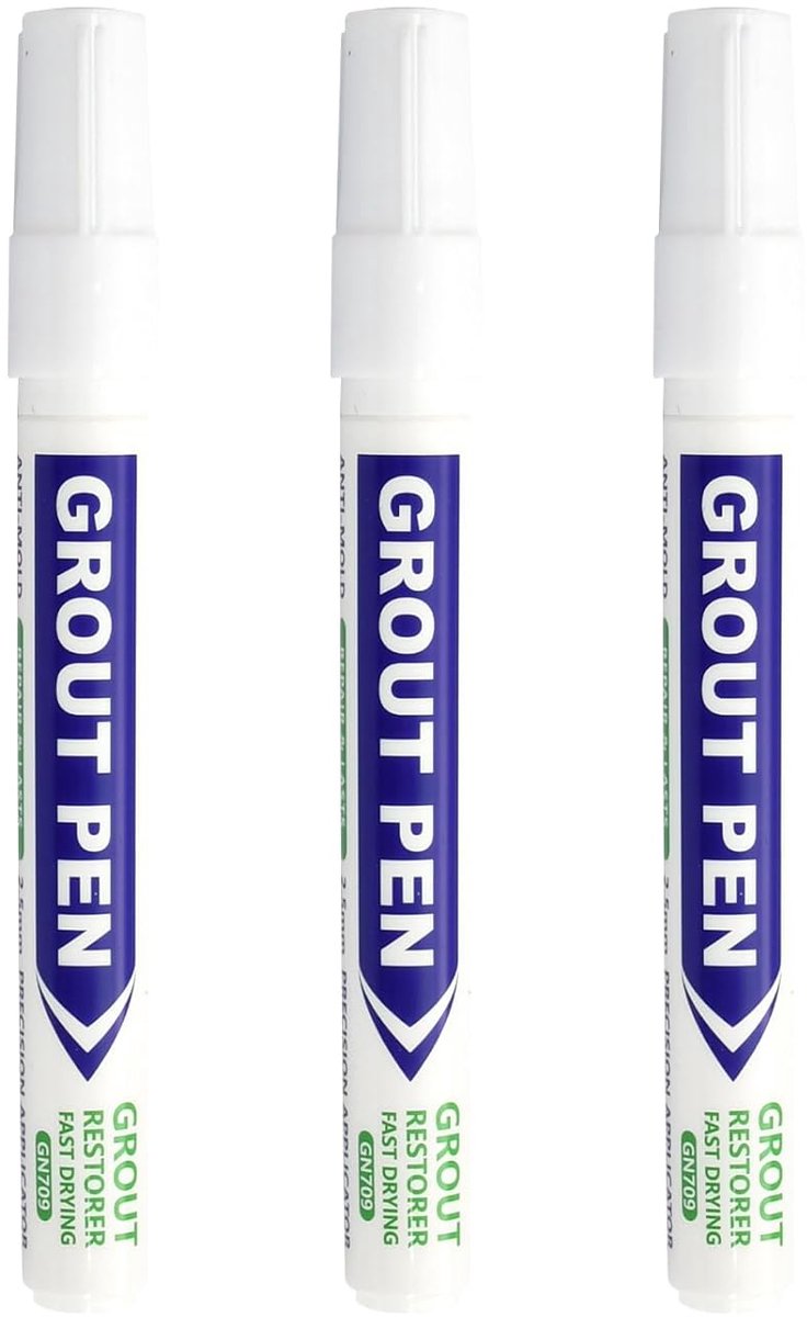 SnelShoppen - Grout pen wit, silicone, waterproof, schimmelwerend, grote capaciteit, ideaal voor keramiek, glas, metaal, 0.5 m²