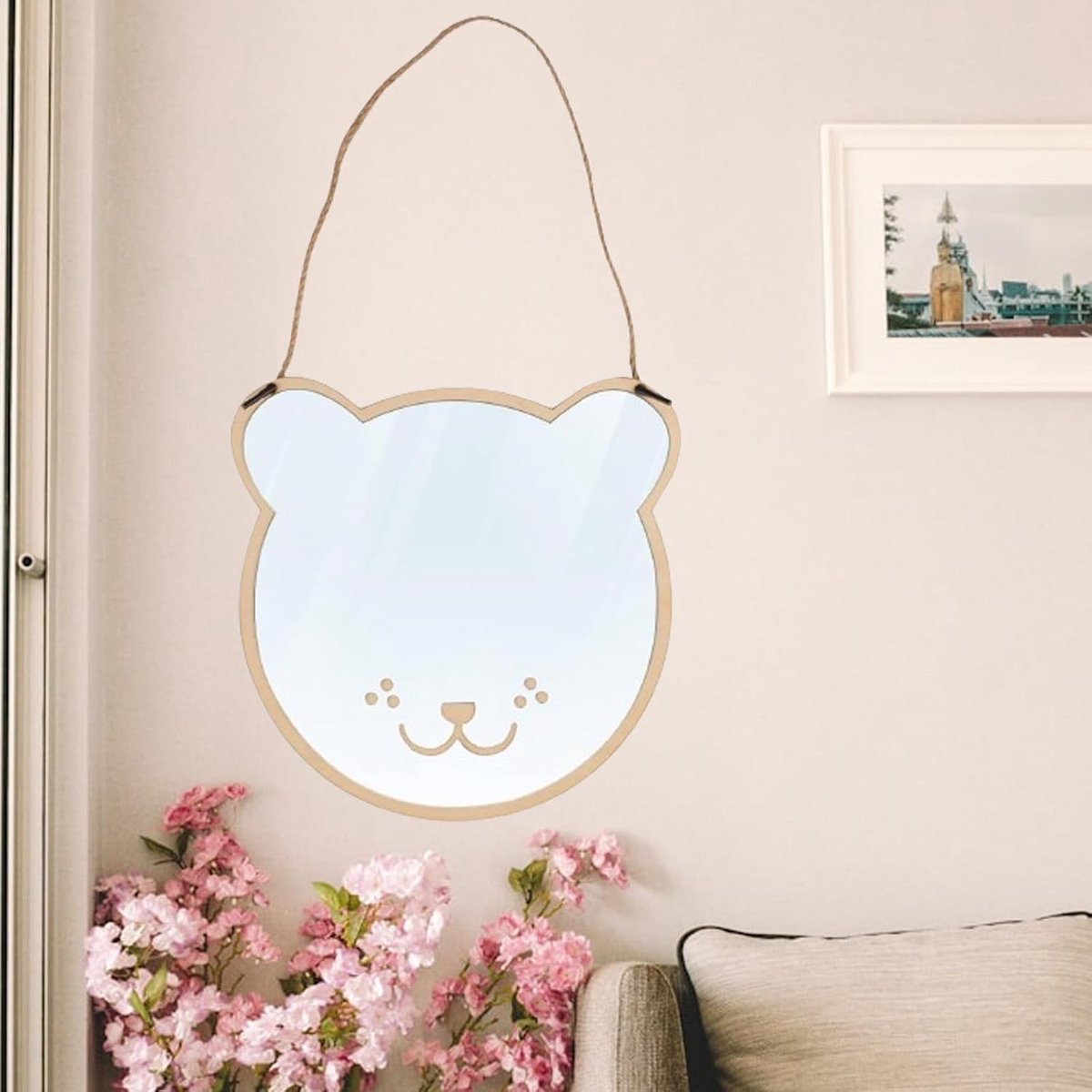 SnelShoppen - 3D Acryl Spiegel Sticker Kinderen Kamer Spiegel Schattige Beer Wandspiegel voor Hangende Decoratie Kids Kamer Badkamer Woonkamer