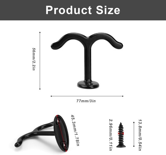 LRREU Ceiling Hooks, 5 Pieces Screw Hooks with Double Hooks, Zinc Alloy Ceiling Hooks for Hanging Ceiling Fans, Flower - ShopVlot — afbeelding 5