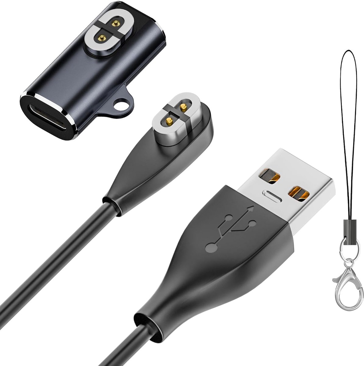 SnelShoppen - Type C Adapter + 1m USB A Kabel voor Shokz OpenRun Pro 2/OpenRun Pro/OpenRun Pro Mini/OpenRun Mini/AS800/S803/S810/OpenComm - Magnetisch