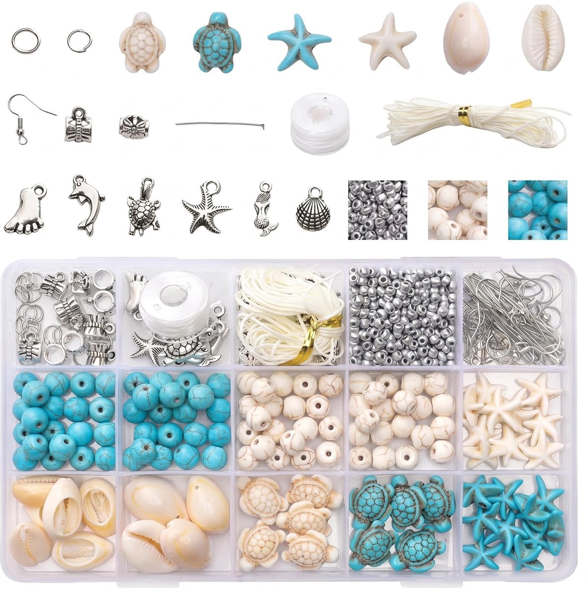 Kralen set 715 stuks - schelpkralen - kleurrijk assortiment - ideaal voor armbanden - ShopVlot