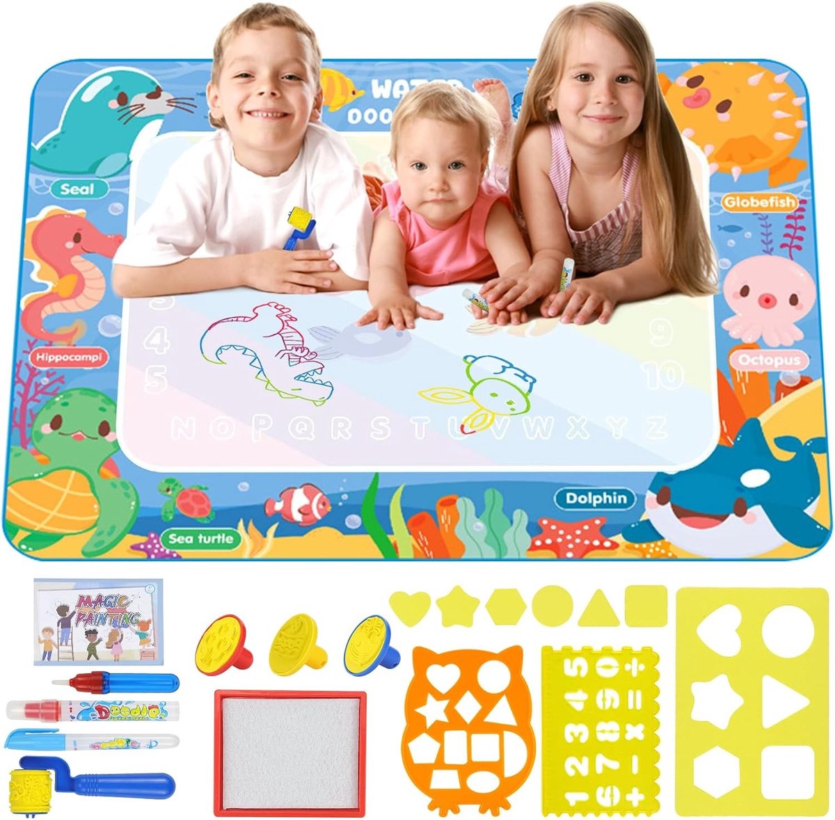 Grote Herbruikbare Tekentapijt voor Peuters, Educatief Speelgoed, Creatief Vermaak, 80 x 100 cm