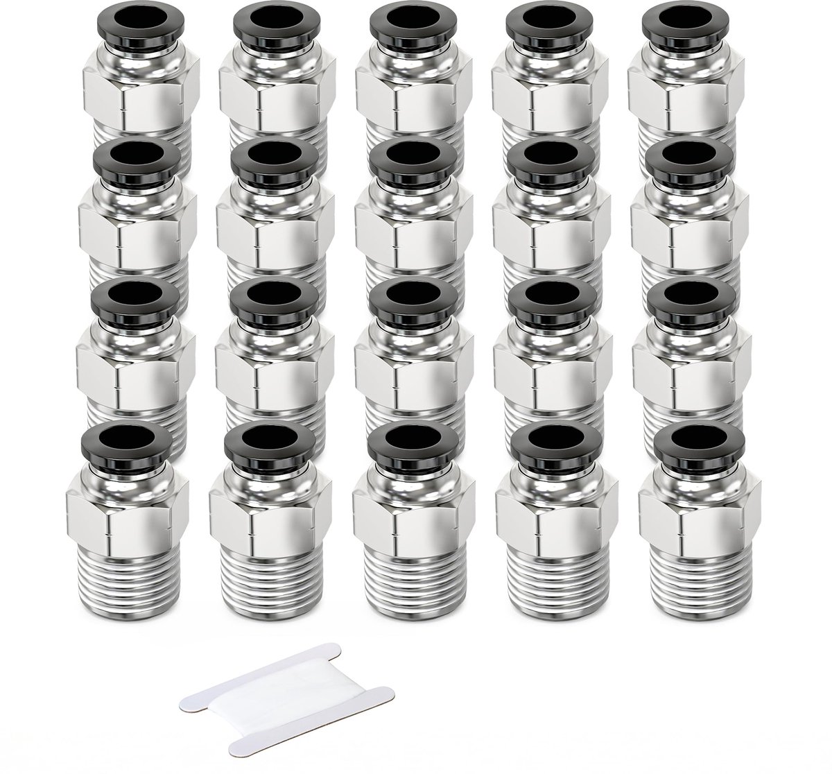 Pneumatische koppelingen 12 mm - 1/2" BSP-schroefdraad - 20 stuks - voor snelle luchtverbindingen - ShopVlot