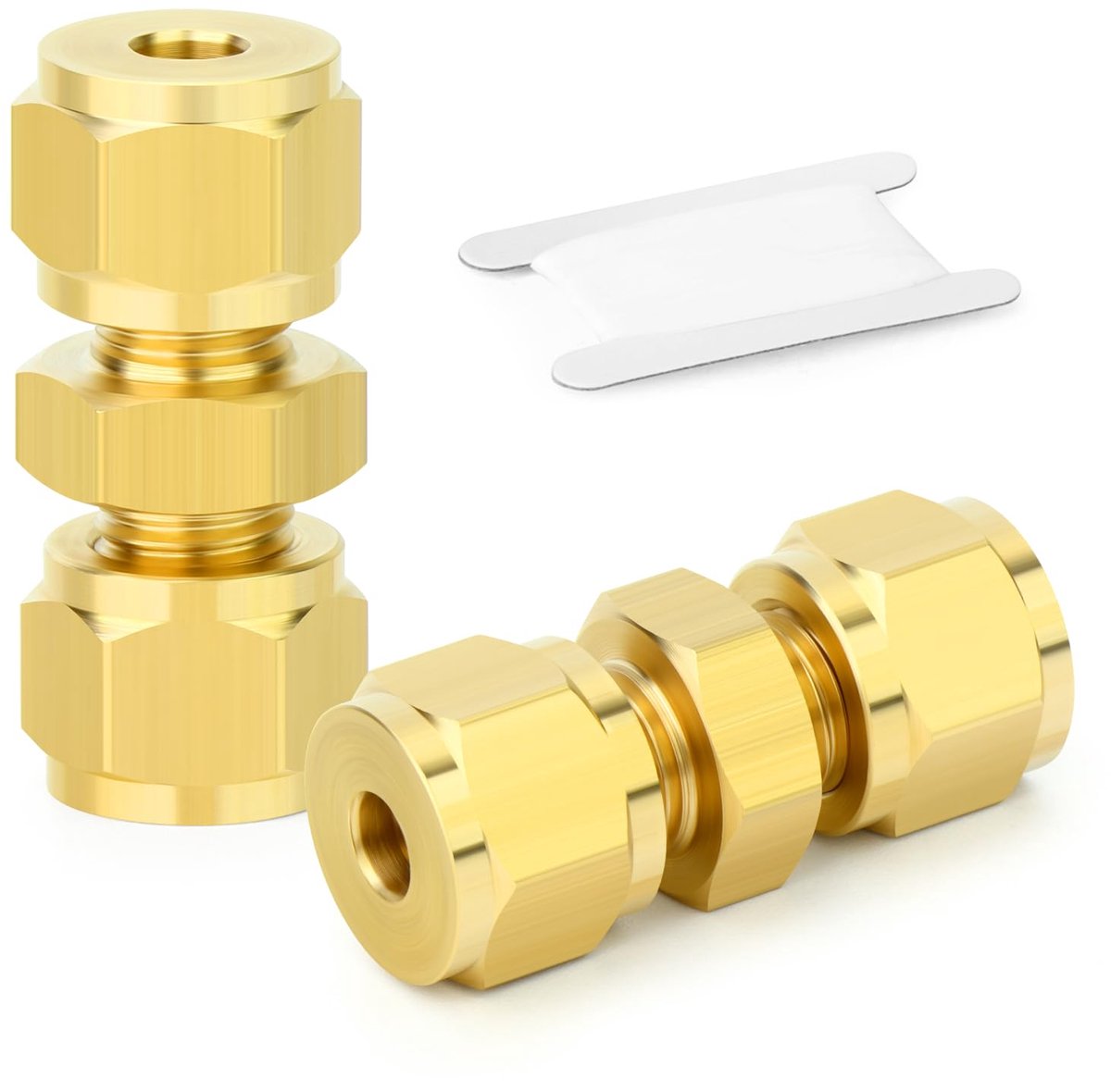 Compressiebuis pijpfitting 4 mm OD - messing - vrouwelijke koppeling - ideaal voor waterleiding - ShopVlot