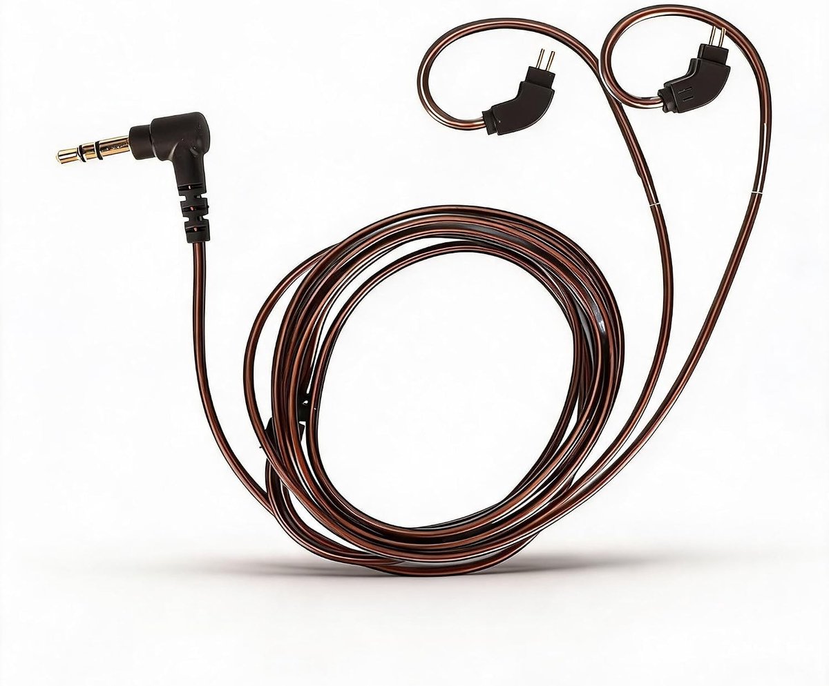 Vervangende oordopjes kabel voor UE3X, UE18, W4R, UM3X, ES5, TFZ0, AS10, AS06, ZST, ZS3, ZS4, ZS5, TRN V10, V20 en Revonext QT2, QT3 - Hoogwaardige audiokabel voor betere geluidskwaliteit en duurzaamheid