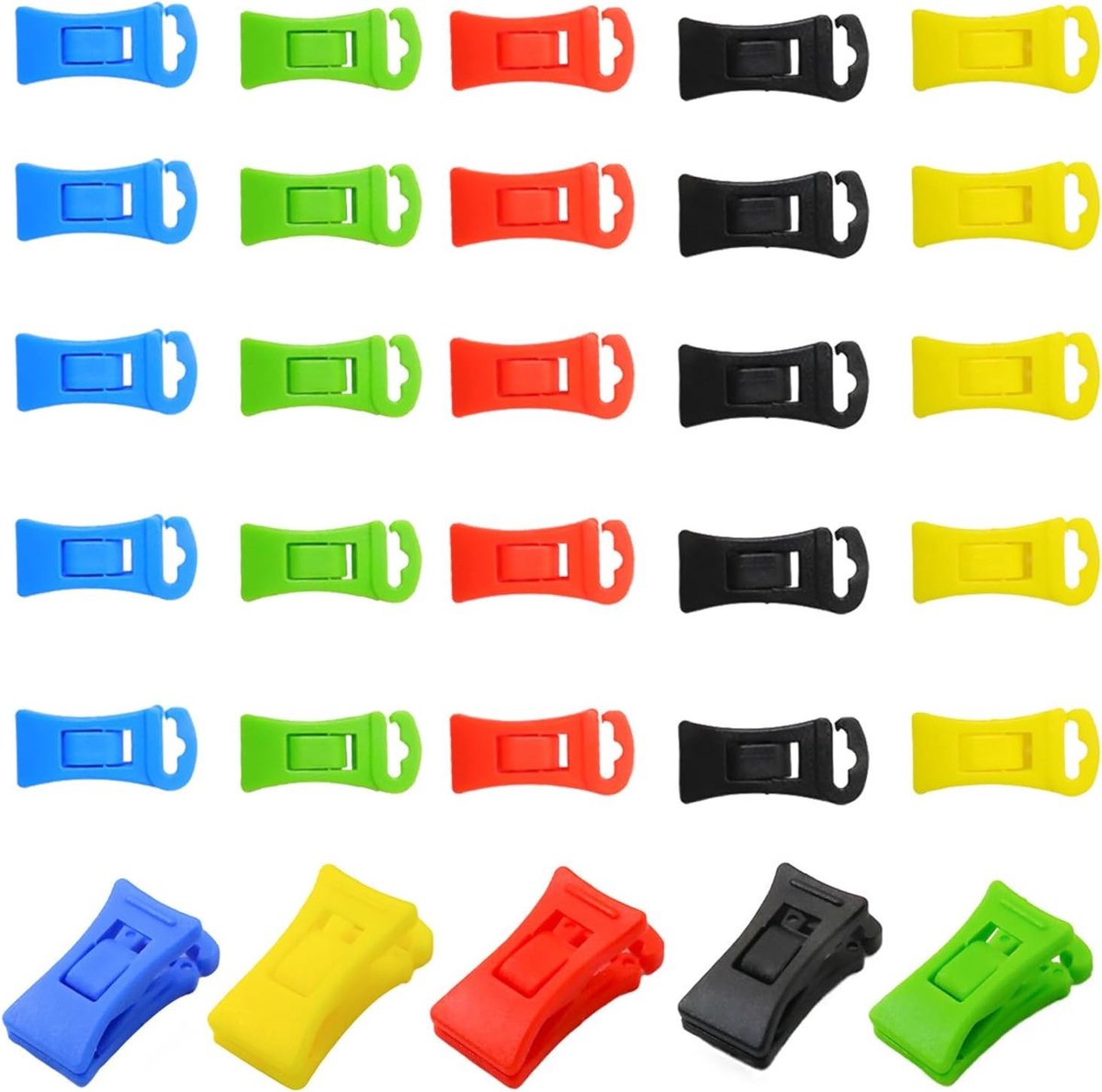 Pack van 30 Plastic Sock Clips met Haken voor Wasmachine en Droger - Mini Kledingknijpers voor Organiseren, Opslaan en Drogen van Sokken