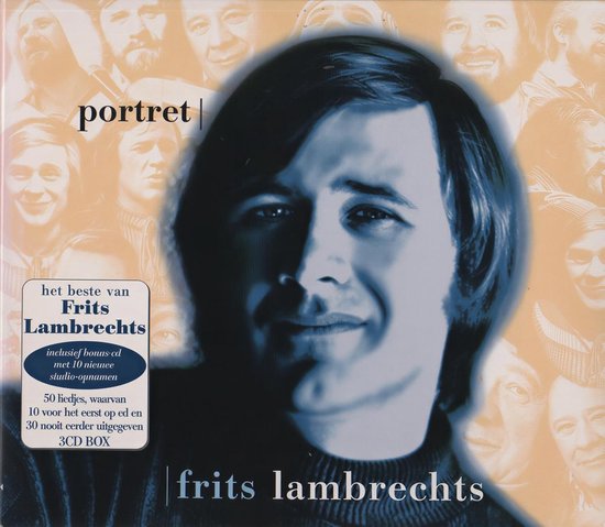 Frits Lambrechts, een portret met op de achtergrond vervaagde gezichten. Txt: het beste van Frits Lambrechts, 3CD BOX