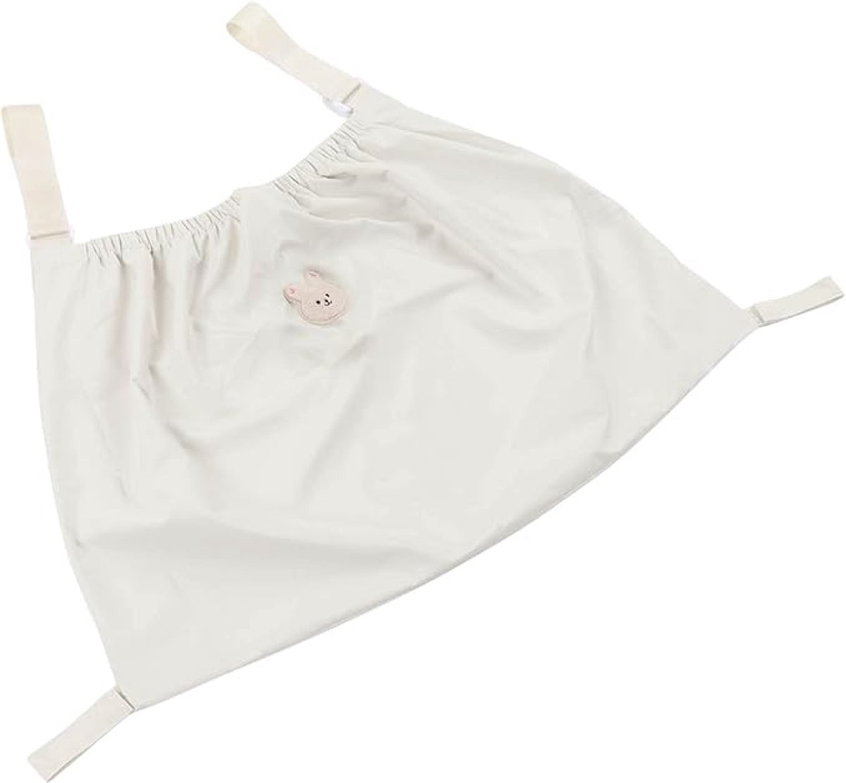 Opbergtas voor kinderwagen – Nylon materiaal – Veelzijdig in gebruik – Scheurbestendig en elastisch ontwerp – Geschikt voor portemonnee – 70 x 46 CM – Konijnenmotief – Wit