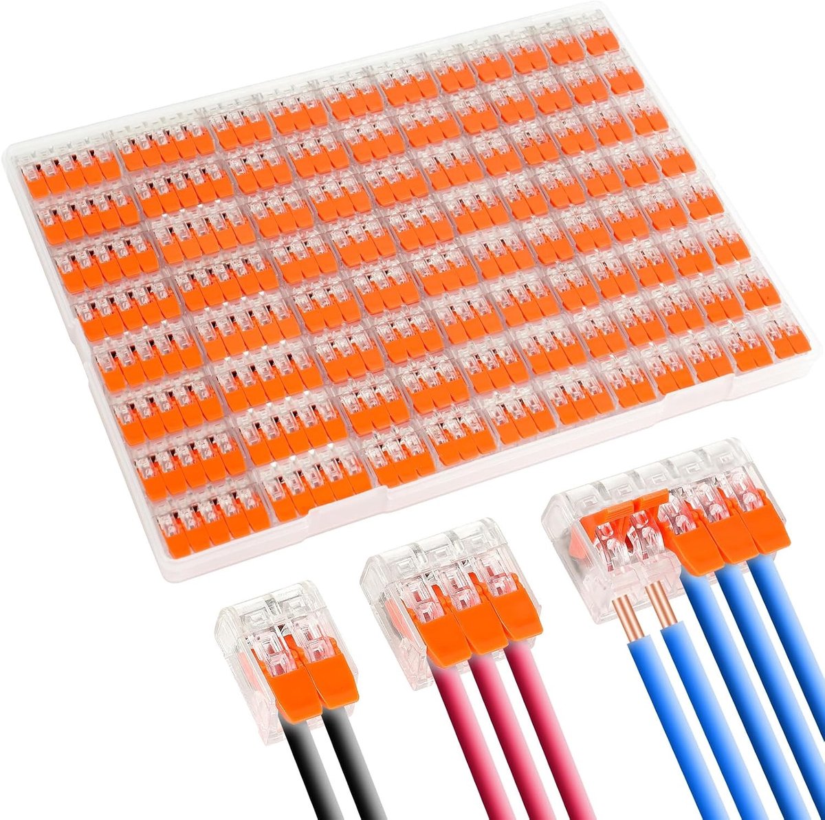 90 Stuks Lever-Nut Draadverbinders, Compacte 2/3/5 Poorts Elektrische Verbindingen, Vlamvertragende Kabelconnectoren voor Inline Circuits en Terminalblokken