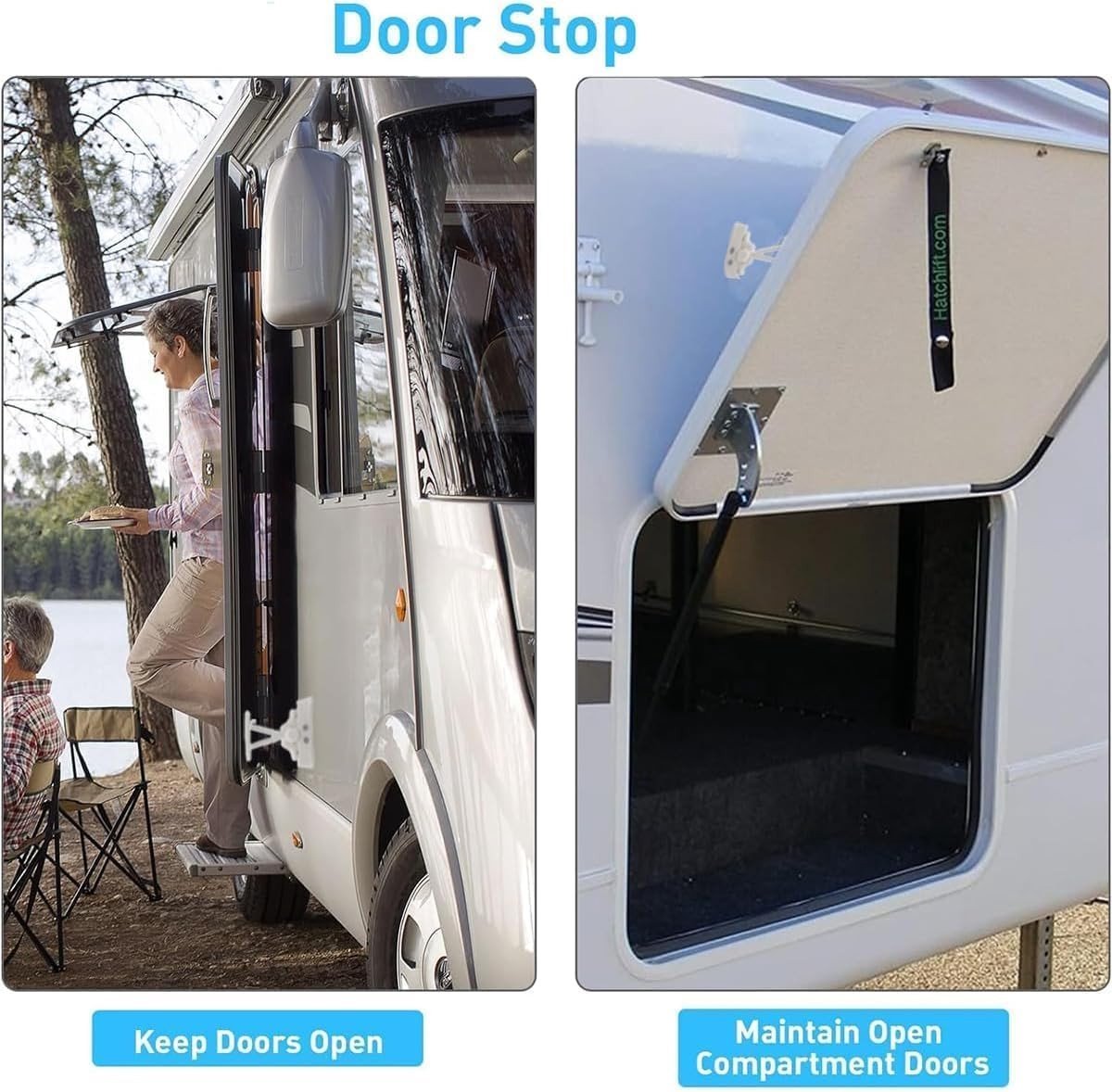 Zware Deurhouder voor Stacaravan met RVS Veer - T-Type Clip voor Camper, RV en Boot - Ideaal voor Opbergen en Beveiligen