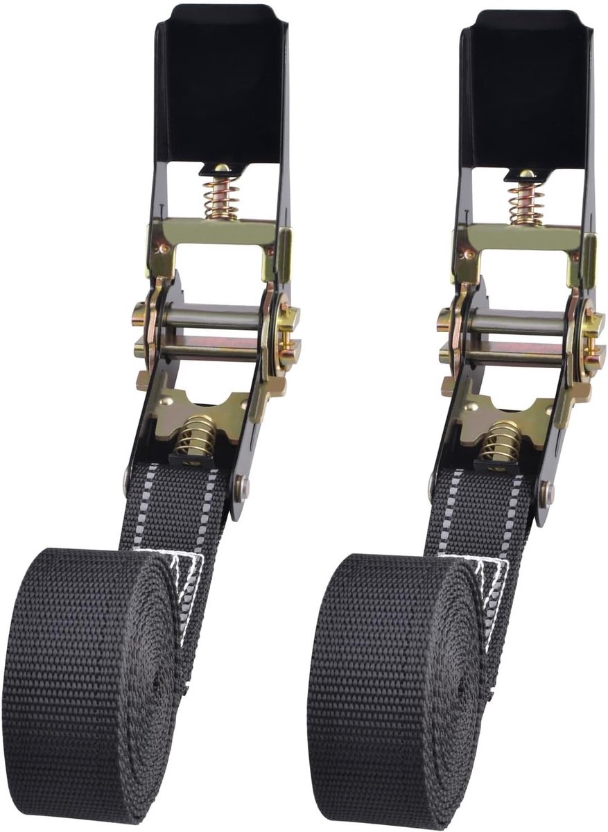 Verstelbare Lashing Straps met Snelsluiting, Perfect voor Kabels, Bagage en Gereedschap (Zwart, 2 Stuks, 1m)