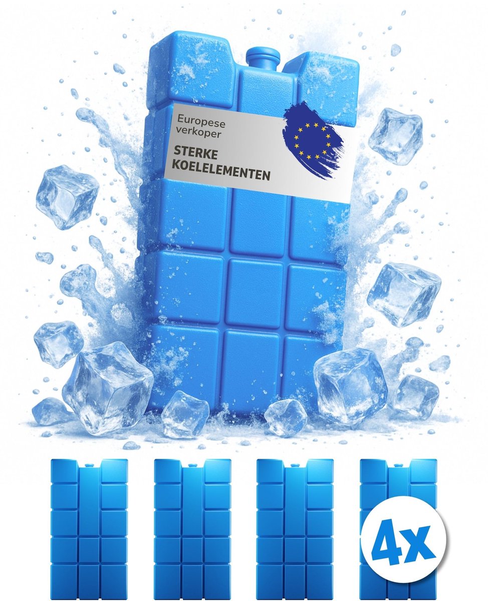 Koelaccu's set van 4 - 200 ml - blauwe koelelementen - ideaal voor koelbox of koeltas - ShopVlot
