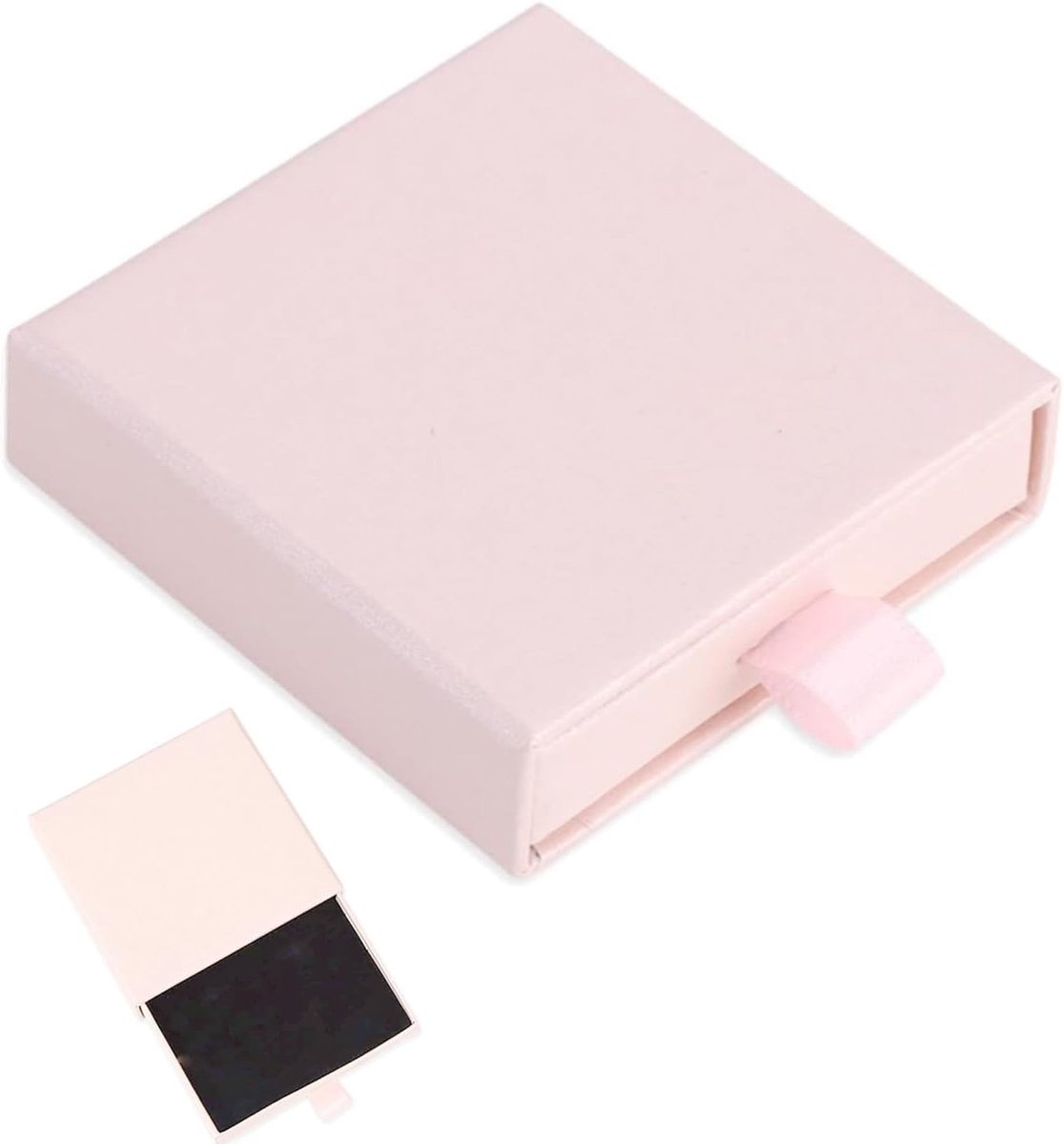 Mini ladebox voor sieraden, verpakking voor armbanden en ringen, roze geschenkdoos met deksel