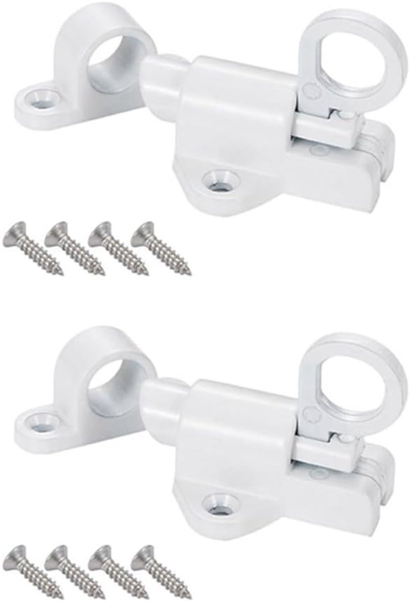 Veilige Automatische Deurbouten voor Ramen en Kasten - 2 Stuks Aluminium Beveiliging met Schroeven voor Houten Deuren en Meubels